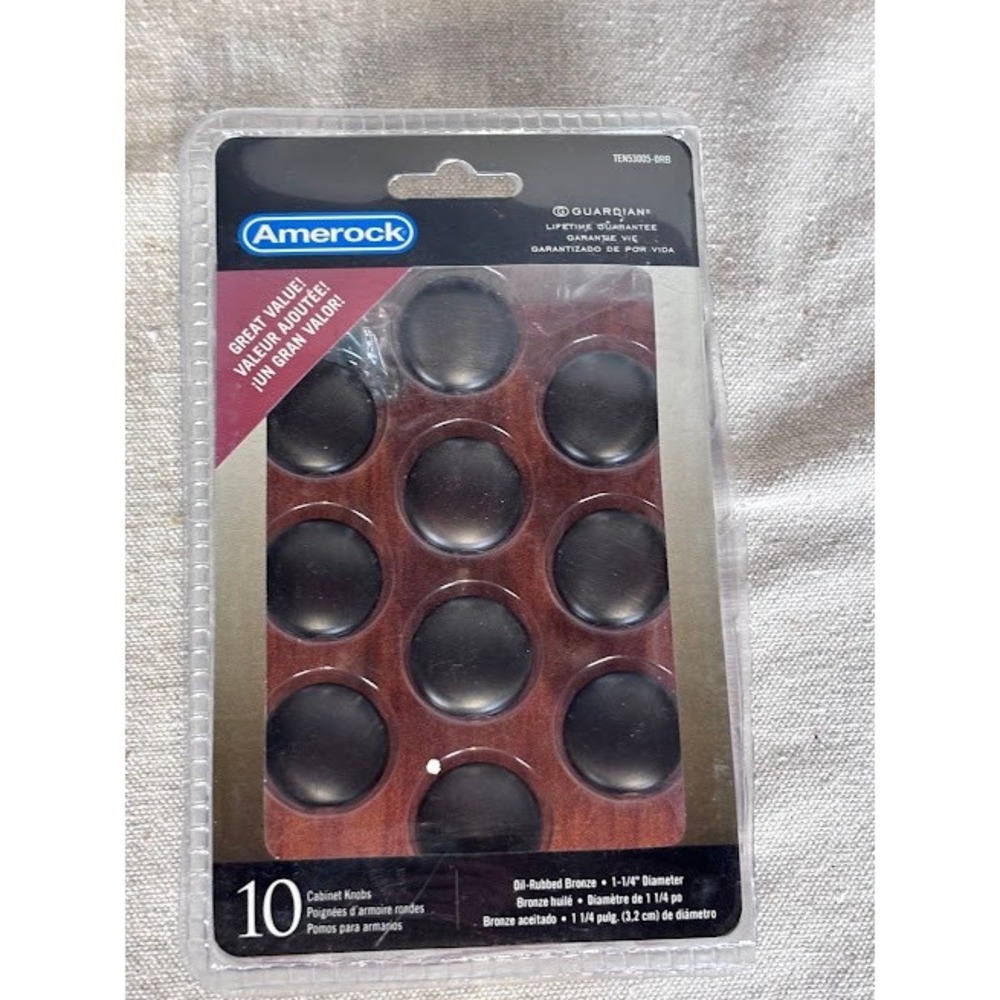 Amerock Oil Rubbed Bronze Cabinet Knobs 1-1/4" Diameter‎ 10 Pack TEN53005-ORB